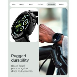 Husă cu Curea Spigen Rugged Armor Pro + Stand pentru Google Pixel Watch 4 (45mm), Matte Black