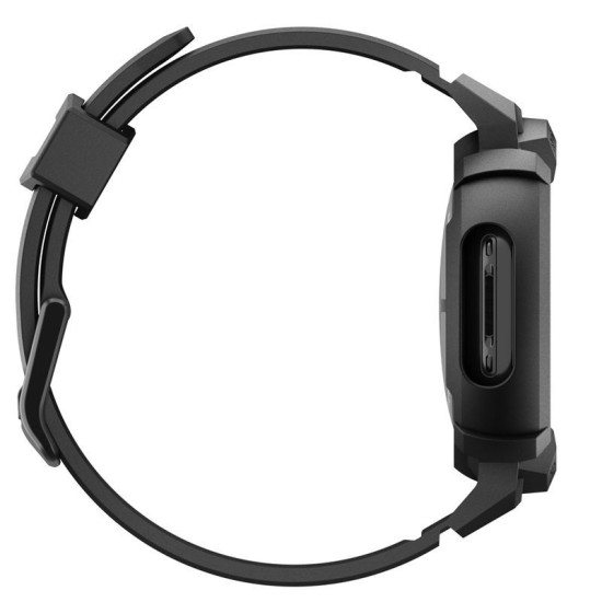Husă cu Curea Spigen Rugged Armor Pro + Stand pentru Google Pixel Watch 4 (45mm), Matte Black (Pixel Watch 4, ACS11223) by www.silkase.ro