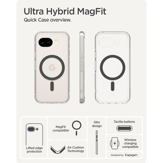 Husa Spigen Ultra Hybrid MagSafe pentru Google Pixel 10a, Clear Graphite (Pixel 10a, ACS11277) by www.silkase.ro