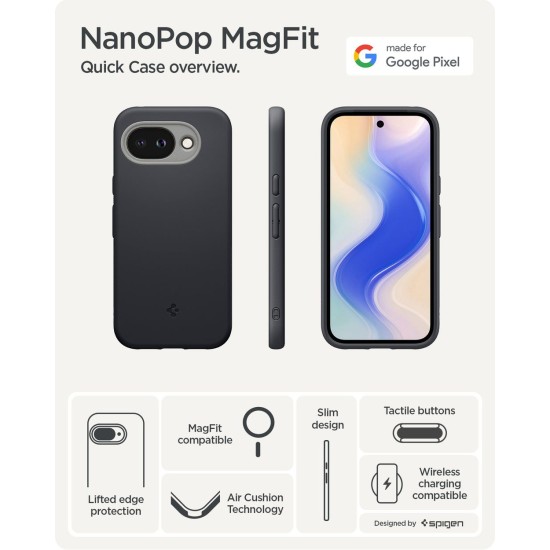 Husă Spigen Nano Pop MagSafe pentru Google Pixel 10a, Black Sesame (Pixel 10a, ACS11287) by www.silkase.ro