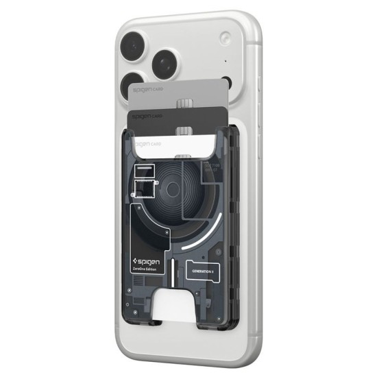 Husa Spigen Ultra Hybrid Wallet MagSafe, Zero One Black, Design Tech cu Portcard Husa Spigen Ultra Hybrid Wallet MagSafe, Zero One Black, Design Tech cu Portcard (iPhone 17e, AFA11304) by www.silkase.ro