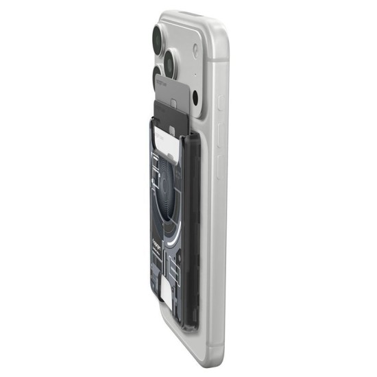 Husa Spigen Ultra Hybrid Wallet MagSafe, Zero One Black, Design Tech cu Portcard Husa Spigen Ultra Hybrid Wallet MagSafe, Zero One Black, Design Tech cu Portcard (iPhone 17e, AFA11304) by www.silkase.ro