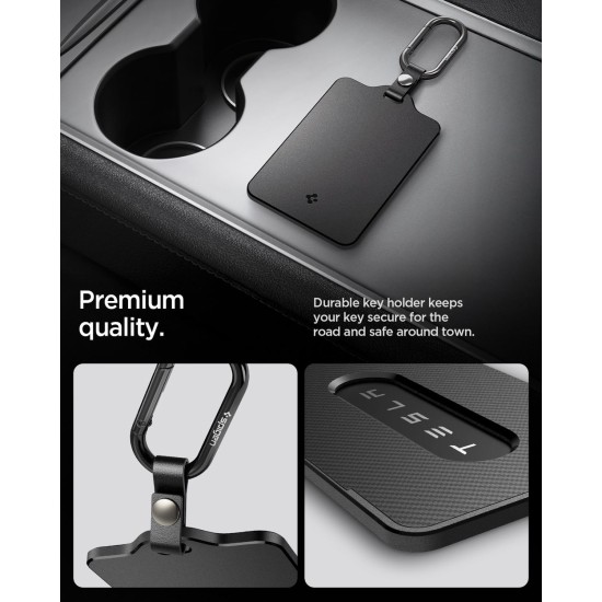 Suport Card Cheie Tesla Spigen, Negru - Protecție Premium (Accesorii auto, ACP11310) by www.silkase.ro