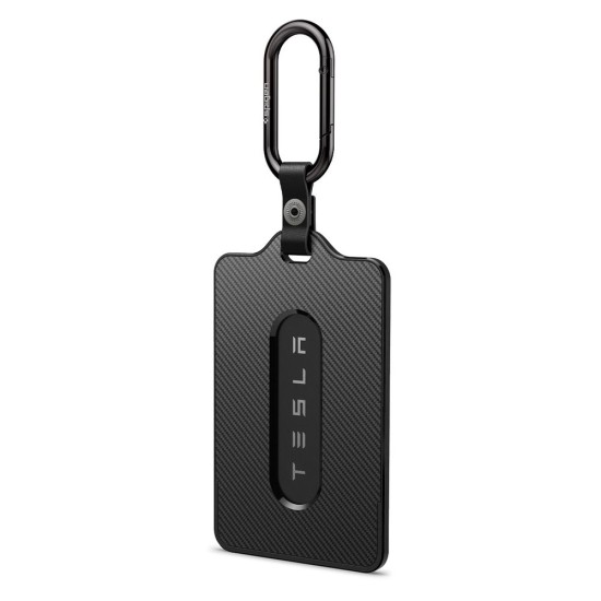 Suport Card Cheie Tesla Spigen, Negru - Protecție Premium (Accesorii auto, ACP11310) by www.silkase.ro