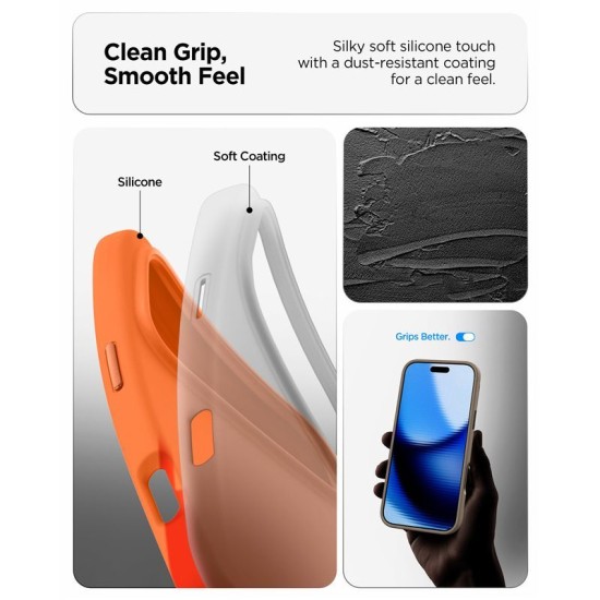 Husa Spigen Silicone Fit MagSafe pentru iPhone 17 Pro Max, Cosmic Orange (iPhone 17 Pro Max, ACS11378) by www.silkase.ro