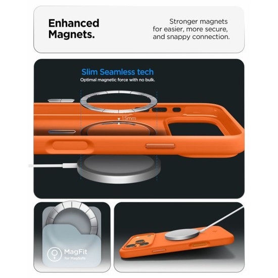 Husă Spigen Silicone Fit MagSafe pentru iPhone 17 Pro, Cosmic Orange (iPhone 17 Pro, ACS11379) by www.silkase.ro