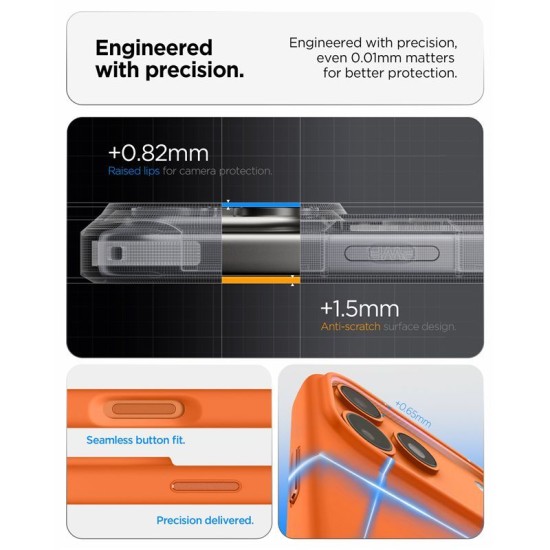 Husă Spigen Silicone Fit MagSafe pentru iPhone 17 Pro, Cosmic Orange (iPhone 17 Pro, ACS11379) by www.silkase.ro