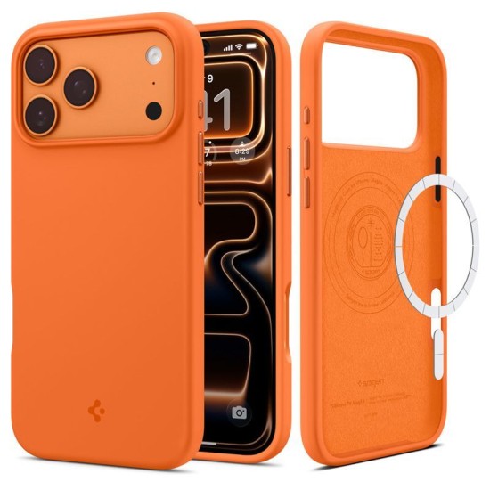 Husă Spigen Silicone Fit MagSafe pentru iPhone 17 Pro, Cosmic Orange (iPhone 17 Pro, ACS11379) by www.silkase.ro
