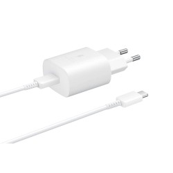 Pachet Încărcător Rețea Samsung (EP-TA800XWE) 25W + Cablu USB-C, Alb