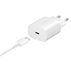 Pachet Încărcător Rețea Samsung (EP-TA800XWE) 25W + Cablu USB-C, Alb