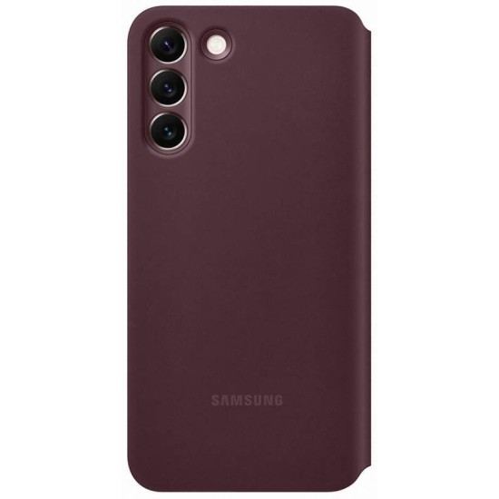 Husa Originala Samsung Clear View Case pentru Galaxy S22+, Vișiniu (Burgundy) (Bakr, EF-ZS906CEEGWW) by www.silkase.ro