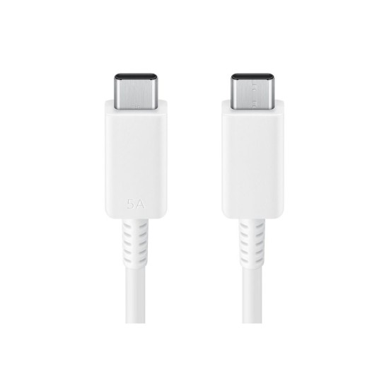 Cablu de Date Original Samsung (EP-DX510JWE) USB-C la USB-C, 5A, 1.8m, Alb (Bakr, EP-DX510JWEGEU) by www.silkase.ro