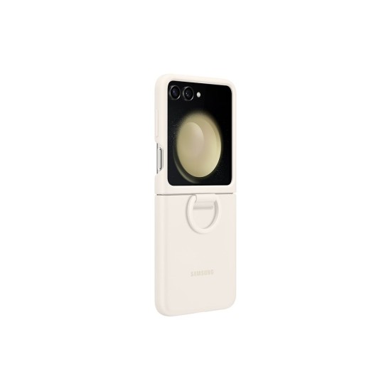 Husă de Protecție Samsung Silicone Cover cu Inel pentru Galaxy Z Flip 5, Cream (EF-PF731TUE) (Bakr, EF-PF731TUEGWW) by www.silkase.ro