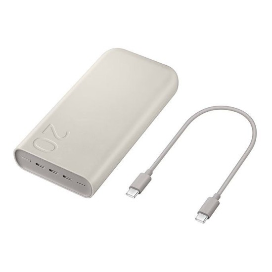 Baterie Externă Samsung EB-P4520XUE, 3x USB-C, 45W, 20000mAh, Beige Baterie Externă Samsung EB-P4520XUE, 3x USB-C, 45W, 20000mAh, Beige (Bakr, EB-P4520XUEGEU) by www.silkase.ro