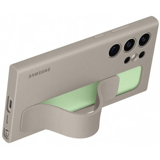 Husă Samsung Standing Grip Cover pentru Galaxy S24 Ultra, Taupe (Bakr, EF-GS928CUEGWW) by www.silkase.ro