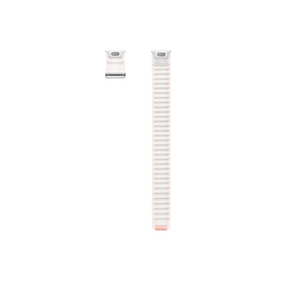 Curea Textilă Originală Samsung (20mm) pentru Galaxy Watch 4/5/6/7, S/M, Roz/Alb (Bakr, ET-SVL30SWEGWW) by www.silkase.ro