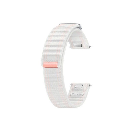 Curea Textilă Originală Samsung (20mm) pentru Galaxy Watch 4/5/6/7, S/M, Roz/Alb (Bakr, ET-SVL30SWEGWW) by www.silkase.ro