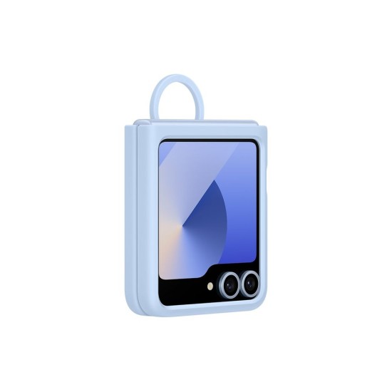 Husă Samsung Silicone Cover cu Inel pentru Galaxy Z Flip 6 / 7 FE, Blue (Bakr, EF-PF741TLEGWW) by www.silkase.ro