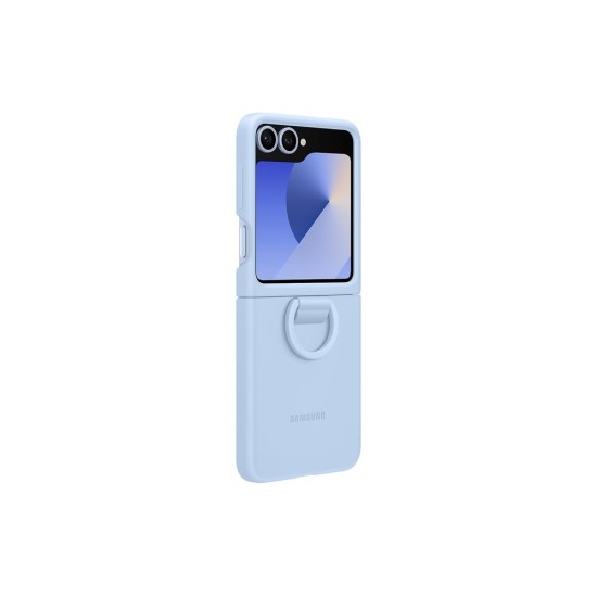 Husă Samsung Silicone Cover cu Inel pentru Galaxy Z Flip 6 / 7 FE, Blue (Bakr, EF-PF741TLEGWW) by www.silkase.ro