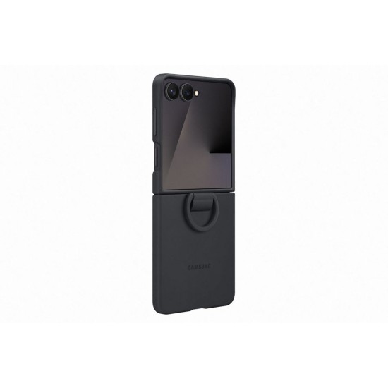 Husa Originala Samsung Silicone Cover cu Inel pentru Galaxy Z Flip 7, Neagra (Bakr, EF-PF766TBEGWW) by www.silkase.ro