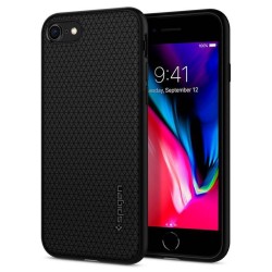 Husa Spigen Liquid Air pentru iPhone SE 2 / iPhone SE 3, Anti amprenta, Negru