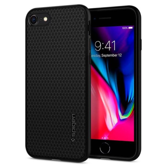 Husa Spigen Liquid Air pentru iPhone SE 2 / iPhone SE 3, Anti amprenta, Negru (iPhone 7, 042CS20511) by www.silkase.ro