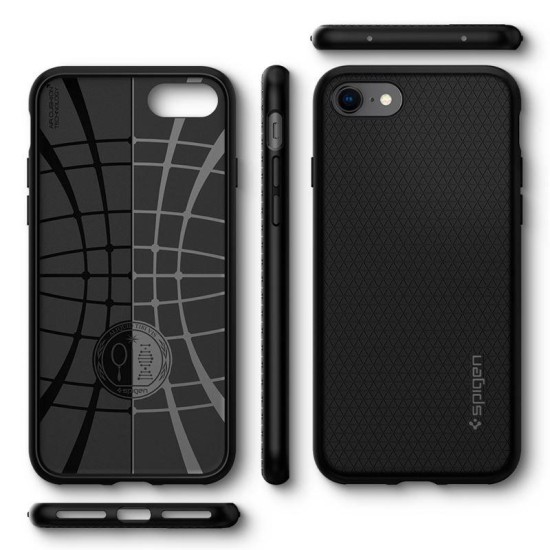 Husa Spigen Liquid Air pentru iPhone SE 2 / iPhone SE 3, Anti amprenta, Negru (iPhone 7, 042CS20511) by www.silkase.ro
