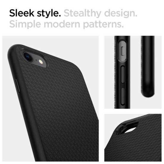 Husa Spigen Liquid Air pentru iPhone SE 2 / iPhone SE 3, Anti amprenta, Negru (iPhone 7, 042CS20511) by www.silkase.ro