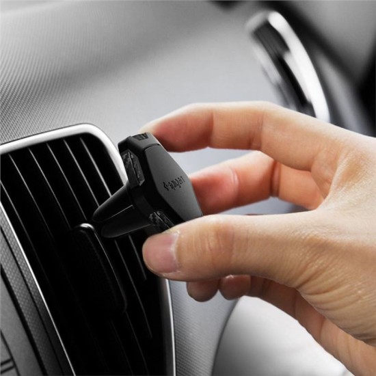 Suport auto de telefon, Spigen, QS11, Magnetic, Montare pe grila de ventilatie, Negru, Rotativ 360 grade, Universal (Spigen, Ingredi) by www.silkase.ro Suport auto de telefon, Spigen, QS11, Magnetic, Montare pe grila de ventilatie, Negru, Rotativ 360 grade, Universal (Ingredi, 000CG20879) by www.silkase.ro