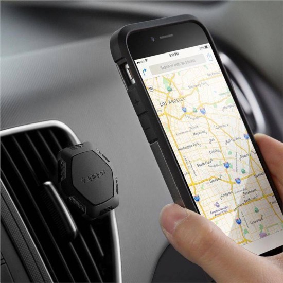 Suport auto de telefon, Spigen, QS11, Magnetic, Montare pe grila de ventilatie, Negru, Rotativ 360 grade, Universal (Spigen, Ingredi) by www.silkase.ro Suport auto de telefon, Spigen, QS11, Magnetic, Montare pe grila de ventilatie, Negru, Rotativ 360 grade, Universal (Ingredi, 000CG20879) by www.silkase.ro