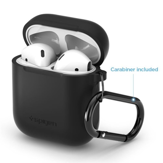 Husa de protectie din silicon Spigen, pentru Apple AirPods, Negru (Ingredi, 066CS24808) by www.silkase.ro