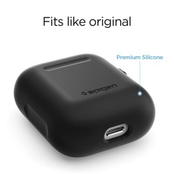 Husa de protectie din silicon Spigen, pentru Apple AirPods, Negru