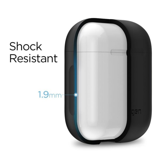 Husa de protectie din silicon Spigen, pentru Apple AirPods, Negru (Ingredi, 066CS24808) by www.silkase.ro