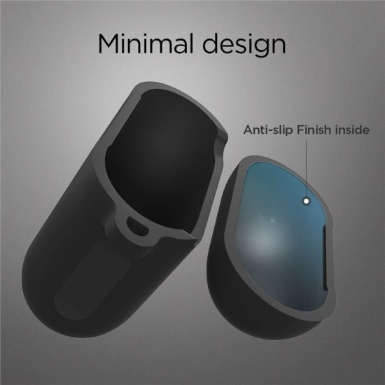 Husa de protectie din silicon Spigen, pentru Apple AirPods, Negru (Ingredi, 066CS24808) by www.silkase.ro