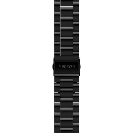Curea ceas Modern Fit Spigen, pentru Galaxy Watch, latime curea 20 mm, inchidere securizata, zale otel inoxidabil, design modern, kit ajustare lungime, negru (Ingredi, 600WB24980) by www.silkase.ro