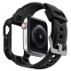 Husa Spigen Rugged Armor Pro, pentru Apple Watch Seriile 7/6/5/4/SE (44mm/45mm), Antisoc, Curea inclusa, Negru (Spigen, Ingredi) by www.silkase.ro SPIGEN Husă Rugged Armor Pro Apple Watch 49/46/45/44mm (Ultra 3-1/Seria 11/SE), Curea Inclusă, Negru (Ingredi, 062CS25324) by www.silkase.ro