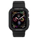 Husa Spigen Rugged Armor Pro, pentru Apple Watch Seriile 7/6/5/4/SE (44mm/45mm), Antisoc, Curea inclusa, Negru (Spigen, Ingredi) by www.silkase.ro SPIGEN Husă Rugged Armor Pro Apple Watch 49/46/45/44mm (Ultra 3-1/Seria 11/SE), Curea Inclusă, Negru (Ingredi, 062CS25324) by www.silkase.ro
