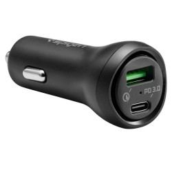Incarcator auto Spigen F31QC, 2xUSB, QC 3.0, 27W, Black