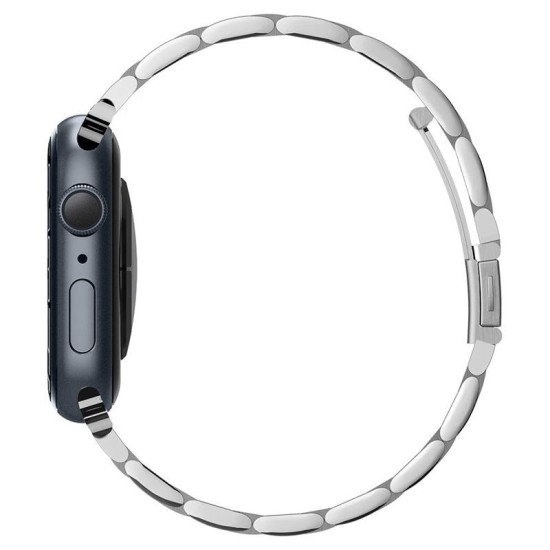 Curea pentru Apple Watch 1/2/3/4/5/6/7/8/9/SE/SE 2 38/40/41mm, Modern Fit, X1278, Silver (Spigen, Ingredi) by www.silkase.ro Curea pentru Apple Watch 1/2/3/4/5/6/7/8/9/SE/SE 2 38/40/41mm, Modern Fit, X1278, Silver (Ingredi, 061MP25943) by www.silkase.ro