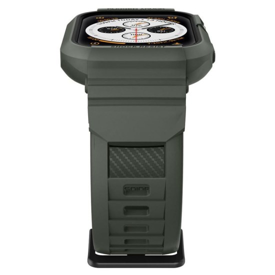 Husa curea Apple Watch 4 44 mm TPU SPIGEN Rugged Armor Pro Military Green (Ingredi, 062CS26016) by www.silkase.ro