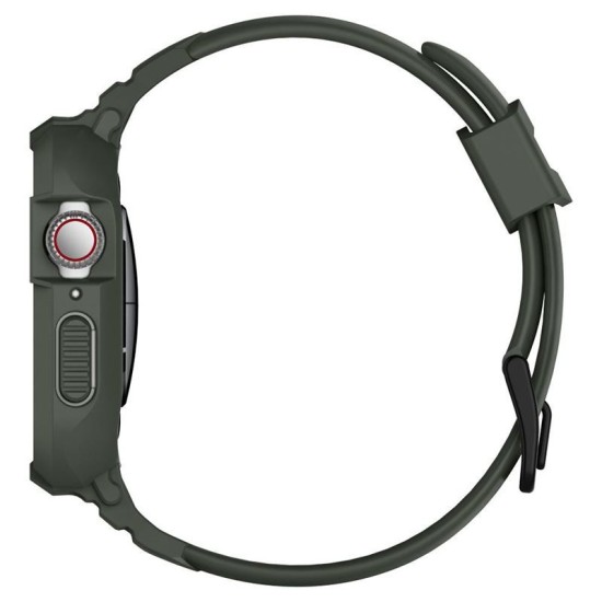 Husa curea Apple Watch 4 44 mm TPU SPIGEN Rugged Armor Pro Military Green (Ingredi, 062CS26016) by www.silkase.ro