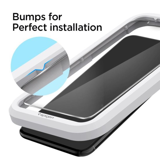 Set 2 folii sticla cu sistem de montare Spigen AlignMaster Glas.tR Slim compatibil cu iPhone 11/XR (Ingredi, AGL00101) by www.silkase.ro
