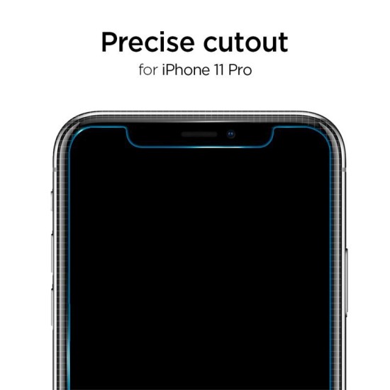 Set 2 folii sticla cu sistem de montare Spigen AlignMaster Glas.tR Slim compatibil cu iPhone 11/XR (Ingredi, AGL00101) by www.silkase.ro