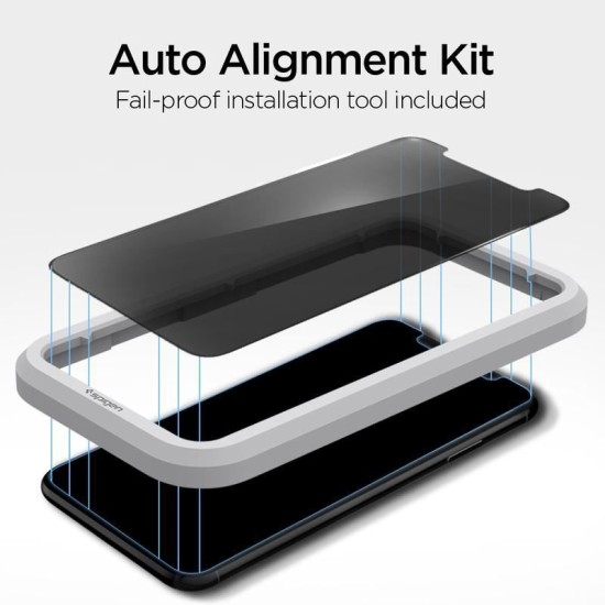 Folie sticla cu sistem de montare Case friendly Spigen GLAS.tR EZ FIT compatibila cu iPhone 11/XR Privacy (Spigen, Ingredi) by www.silkase.ro Folie sticla cu sistem de montare Case friendly Spigen GLAS.tR EZ FIT compatibila cu iPhone 11/XR Privacy (Ingredi, AGL00103) by www.silkase.ro