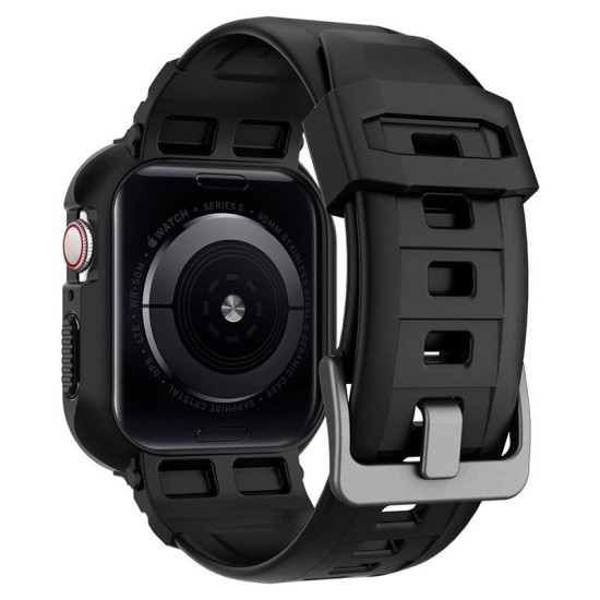 Husa Spigen Rugged Armor Pro, pentru Apple Watch Seriile 7/6/5/4/SE (40mm/41mm), Antisoc, Curea inclusa, Negru (Spigen, Ingredi) by www.silkase.ro SPIGEN Husă Rugged Armor Pro Apple Watch 42/41/40/38mm (Seria 11/SE), Curea Inclusă, Negru (Ingredi, ACS00546) by www.silkase.ro