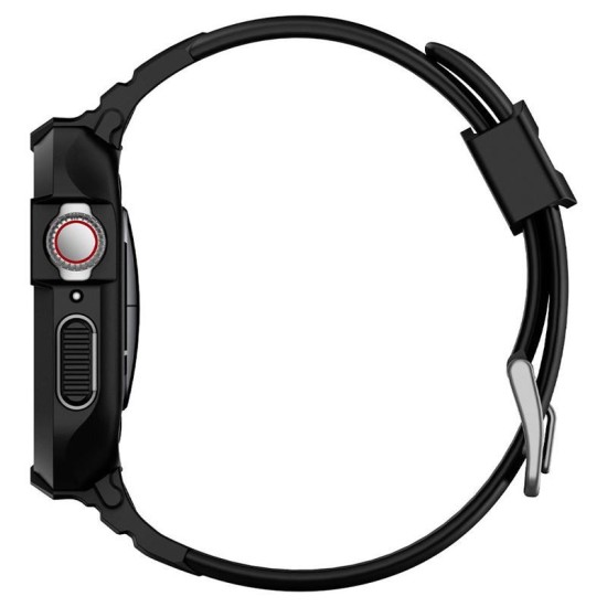 Husa Spigen Rugged Armor Pro, pentru Apple Watch Seriile 7/6/5/4/SE (40mm/41mm), Antisoc, Curea inclusa, Negru (Spigen, Ingredi) by www.silkase.ro SPIGEN Husă Rugged Armor Pro Apple Watch 42/41/40/38mm (Seria 11/SE), Curea Inclusă, Negru (Ingredi, ACS00546) by www.silkase.ro
