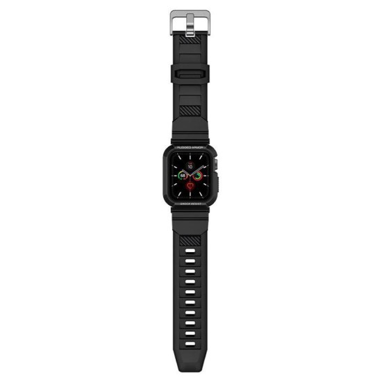Husa Spigen Rugged Armor Pro, pentru Apple Watch Seriile 7/6/5/4/SE (40mm/41mm), Antisoc, Curea inclusa, Negru (Spigen, Ingredi) by www.silkase.ro SPIGEN Husă Rugged Armor Pro Apple Watch 42/41/40/38mm (Seria 11/SE), Curea Inclusă, Negru (Ingredi, ACS00546) by www.silkase.ro