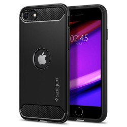 Husa Antisoc Spigen Rugged Armor pentru iPhone SE 2 / iPhone SE 3, Negru