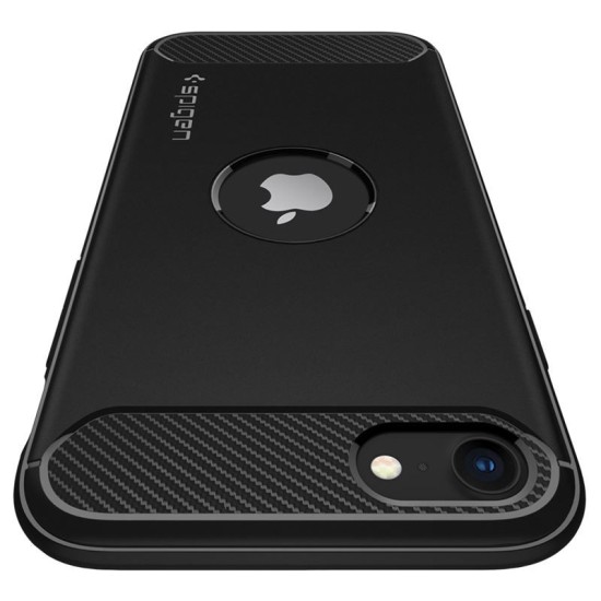 Husa Antisoc Spigen Rugged Armor pentru iPhone SE 2 / iPhone SE 3, Negru (iPhone SE (2020-2024), ACS00944) by www.silkase.ro