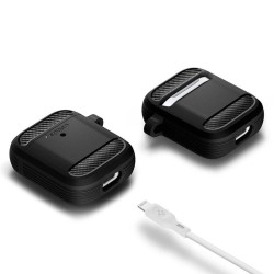 Husa Spigen Rugged Armor Apple AirPods Matte Black
